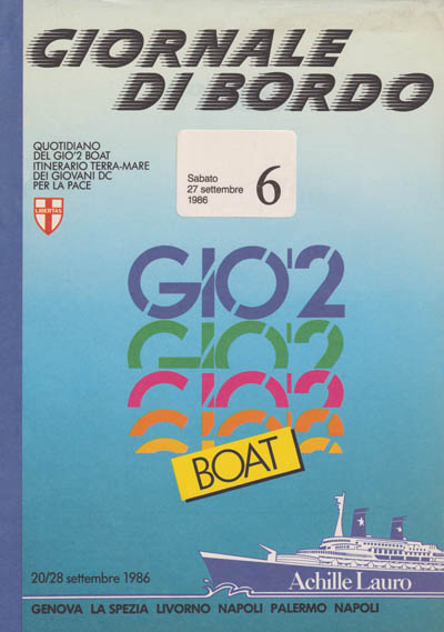 Copertina Giornale di bordo n. 6 del GIO02 Boat - 1986
