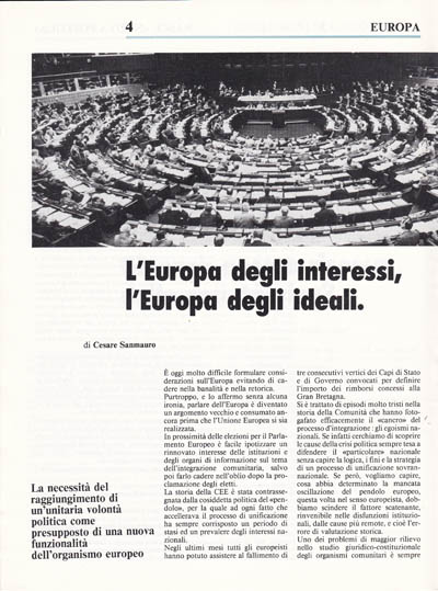 Nuova Politica - L'Europa degli interessi, l'Europa degli ideali pagina 4