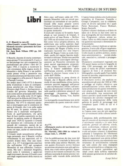 Nuova Politica - AA.VV., «Dizionario storico del movimento cattolico in Italia», Ed. Marietti, 1981-1984 tre volumi, in cinque tomi, L. 250.000 pagina 24