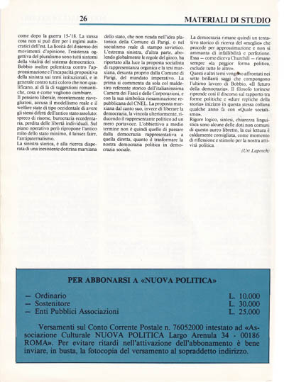 Nuova Politica - «Il futuro della democrazia: una difesa delle regole del gioco» di Norberto Bobbio