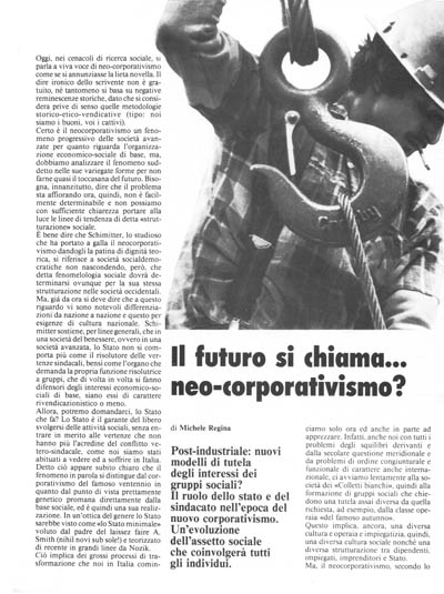 Nuova Politica - Il futuro si chiama... neo-corporativismo? pagina 6