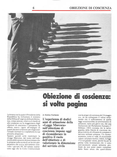 Nuova Politica - Obiezione di coscienza: si volta pagina pagina 6