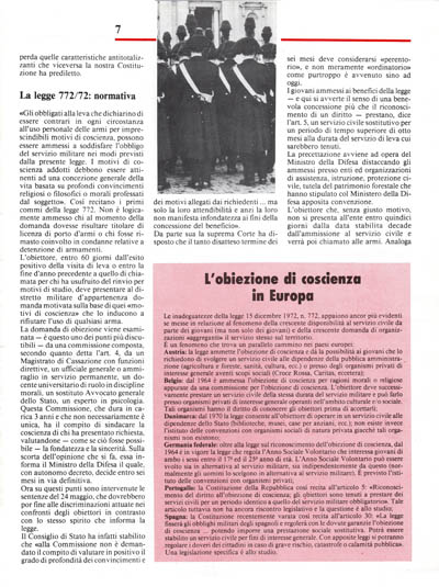 Nuova Politica - Obiezione di coscienza: si volta pagina