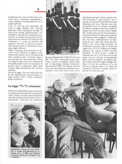 Nuova Politica - Obiezione di coscienza: si volta pagina