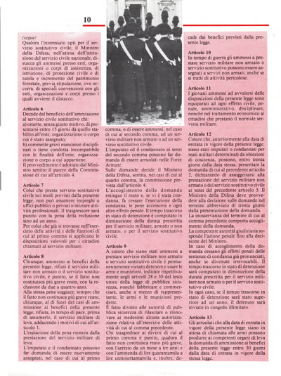 Nuova Politica - Obiezione di coscienza: si volta pagina