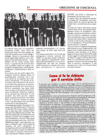 Nuova Politica - Obiezione di coscienza: si volta pagina