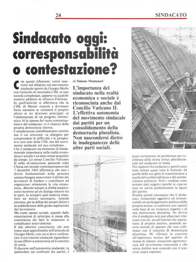 Nuova Politica - Sindacato oggi: corresponsabilità o contestazione? pagina 24