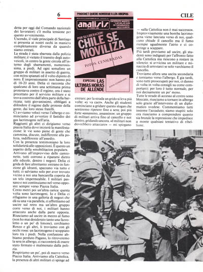 Nuova Politica - Cile. Una settimana nella tana di Pinochet