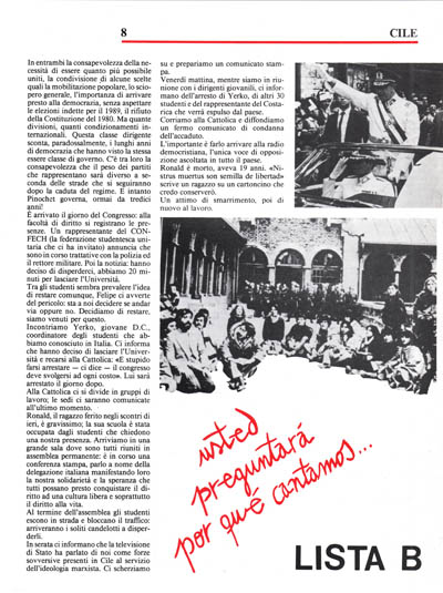 Nuova Politica - Cile. Una settimana nella tana di Pinochet