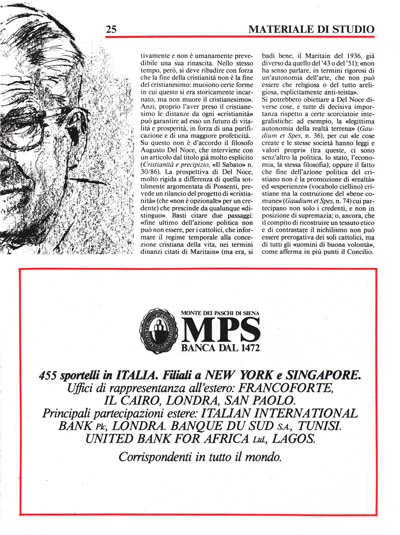 Nuova Politica - Il dibattito sulla «Nuova cristianità» maritainiana: da ricostruire o perduta per sempre?