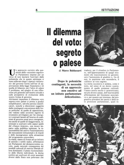 Nuova Politica - Il dilemma del voto: segreto o palese pagina 6