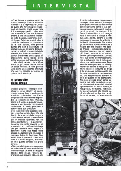 Nuova Politica - Padre Sorge: Sulla droga non solo una fase difensiva